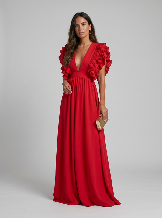 Teresa | Vestido largo elegante con escote en V